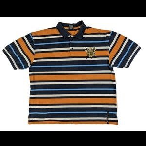 Authentic Red Ape Men’s 5XL 3 Button Polo Shirt Multicolored Striped